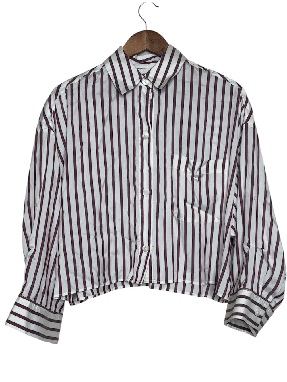 TWP Next Ex Silk Striped Button Down Shirt- FLAWED